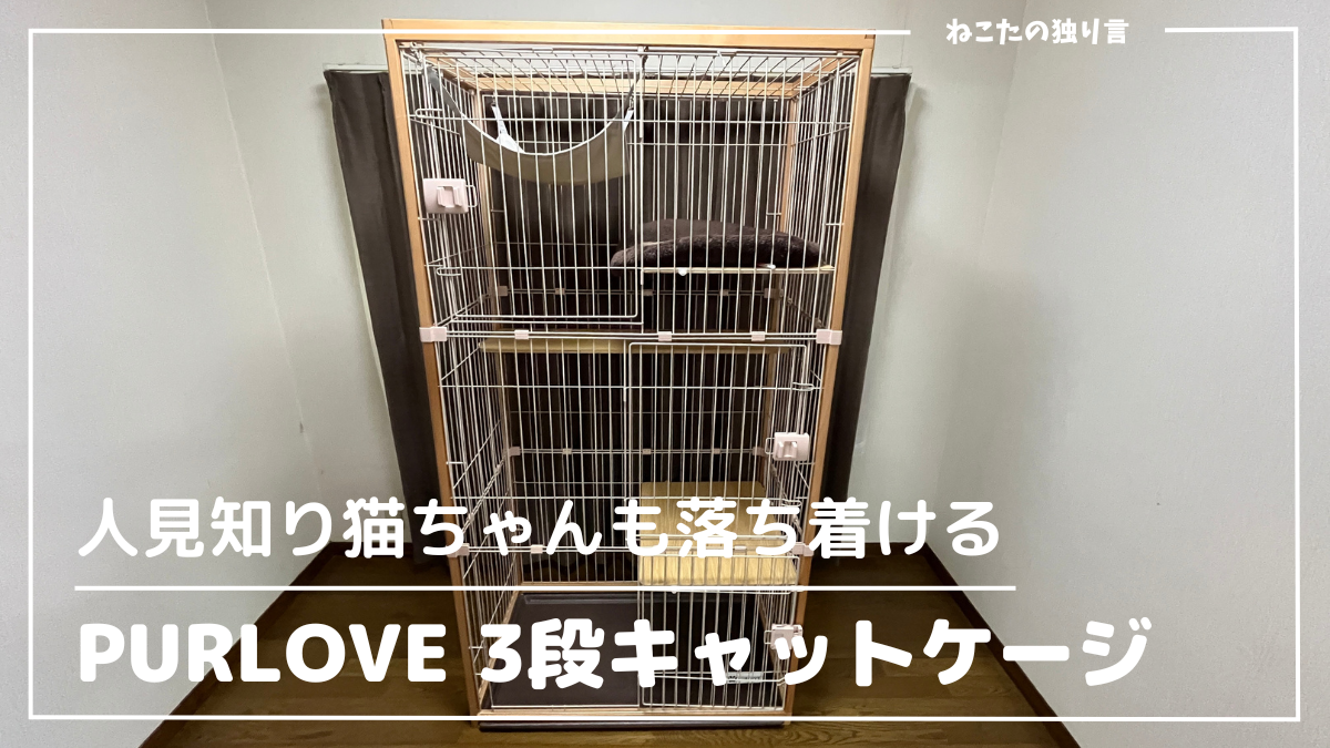 PURLOVE 大型 3段 猫ケージを1年半使ってみた感想｜猫の人見知り対策に