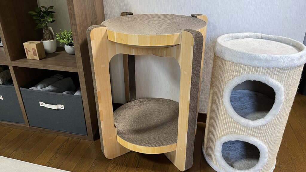 猫壱 バリバリボウルタワー XL 使ってみた 感想 レビュー 寝床 爪とぎ 夏 冬