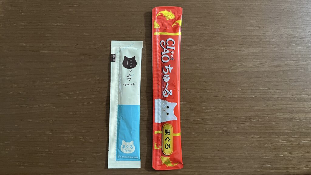 国産 無添加 猫用おやつ にゃっち ミャオグルメ チキン まぐろ かつお レビュー 感想 ちゅ〜る